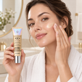 Correcteur CC Crème utilisé dans une routine beauté élégante