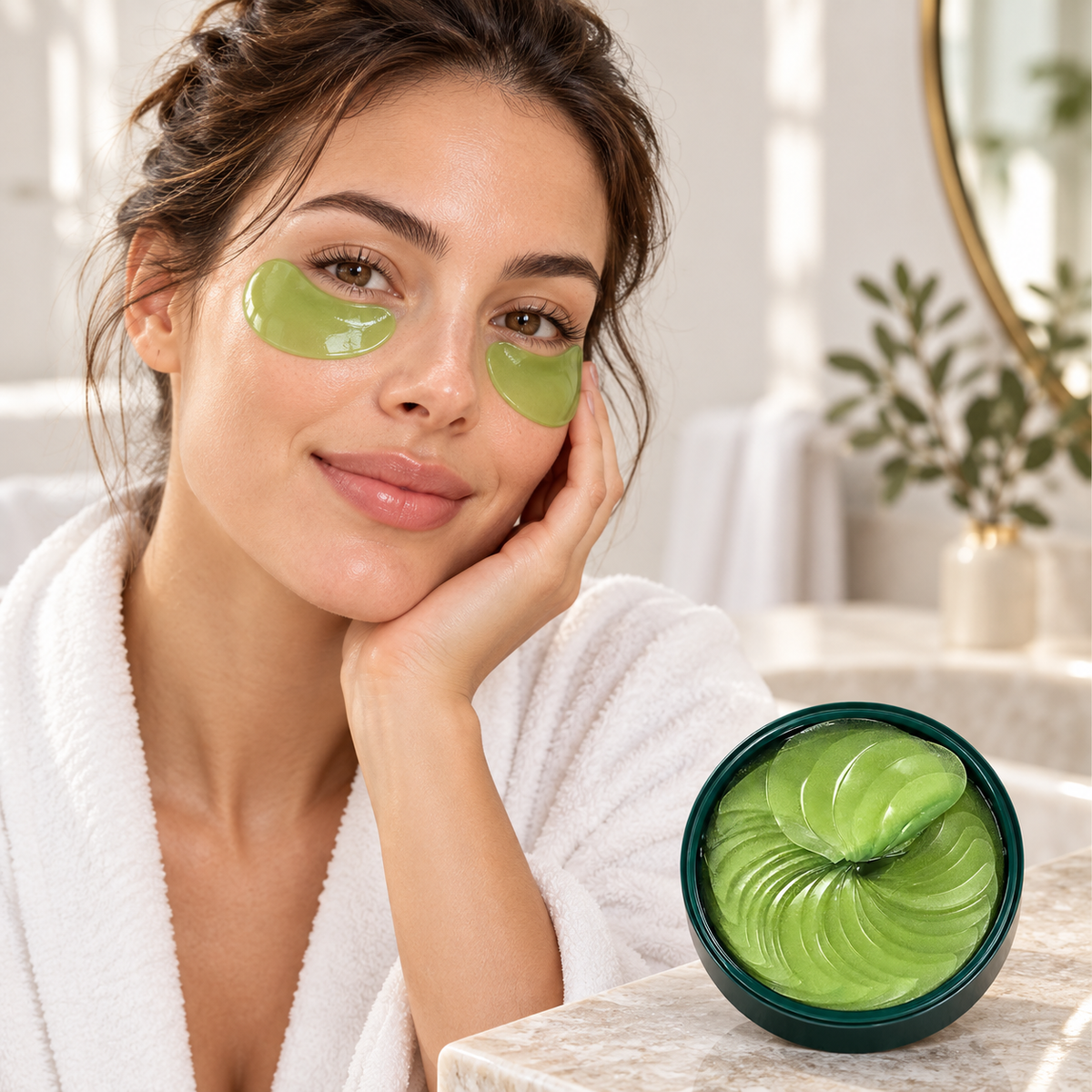 Patchs Anti Cernes (60 pcs) utilisé dans une routine beauté élégante
